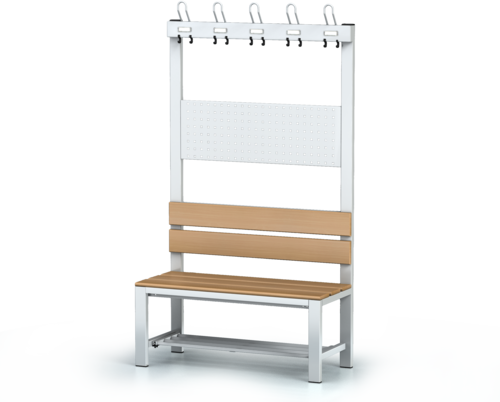 Benches with backrest and racks, beech sticks -  with a reclining grate 1800 x 1000 x 430